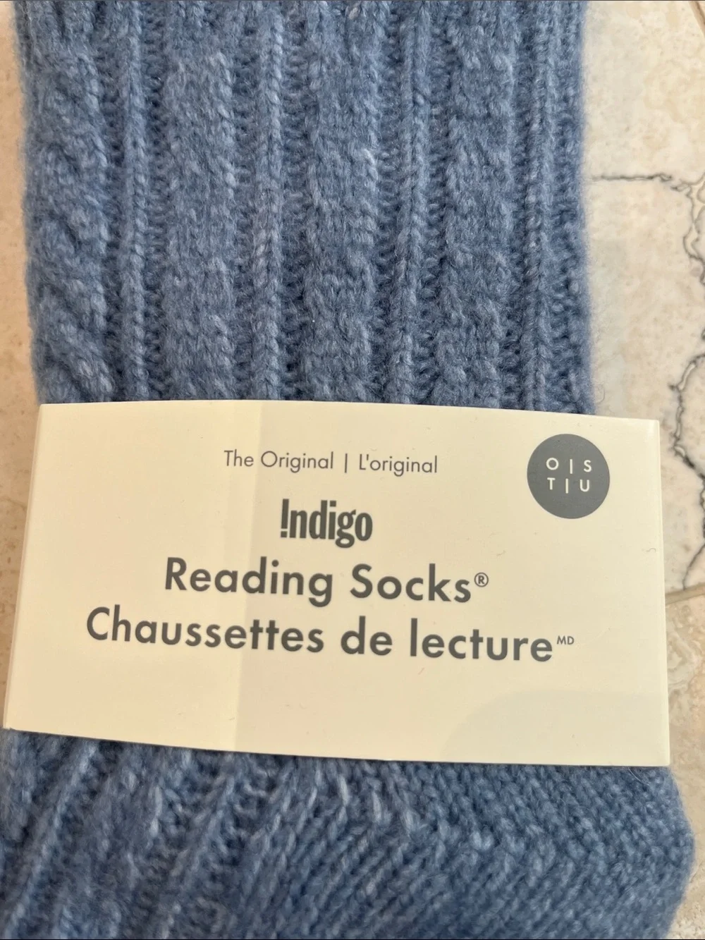 Cozy & Soft Knit Indigo Reading Socks with Non-Slip Dots - Brand New - Picture 2 of 5